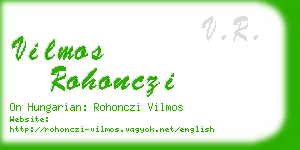 vilmos rohonczi business card